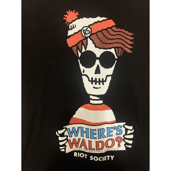 Where's Waldo Skeleton Riot Society Men's T-Shirt Size Small - Picture 4 of 5
